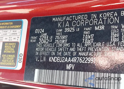 2024 Kia Seltos S from USA, damaged, VIN KNDEU2AA4R7622991